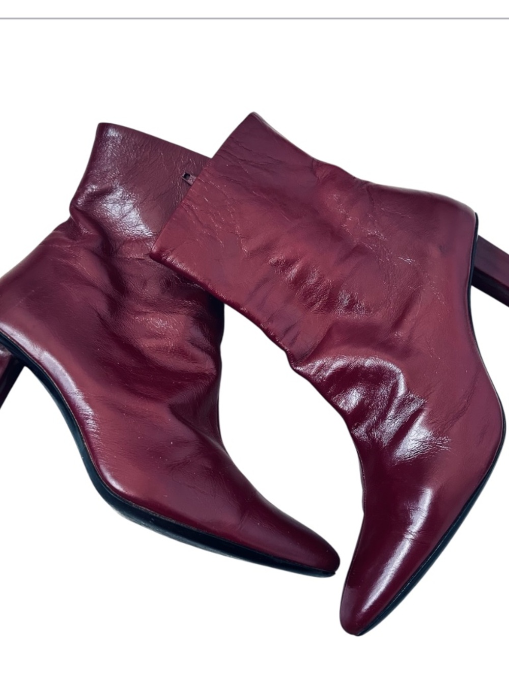 Stuad boots Size EU 37.5 7.5 Women's Burgundy Leather Square Toes Boots